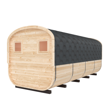 Preview: Fasssauna / Gartensauna / Banja / Quadro 5,0 m mit Vorraum